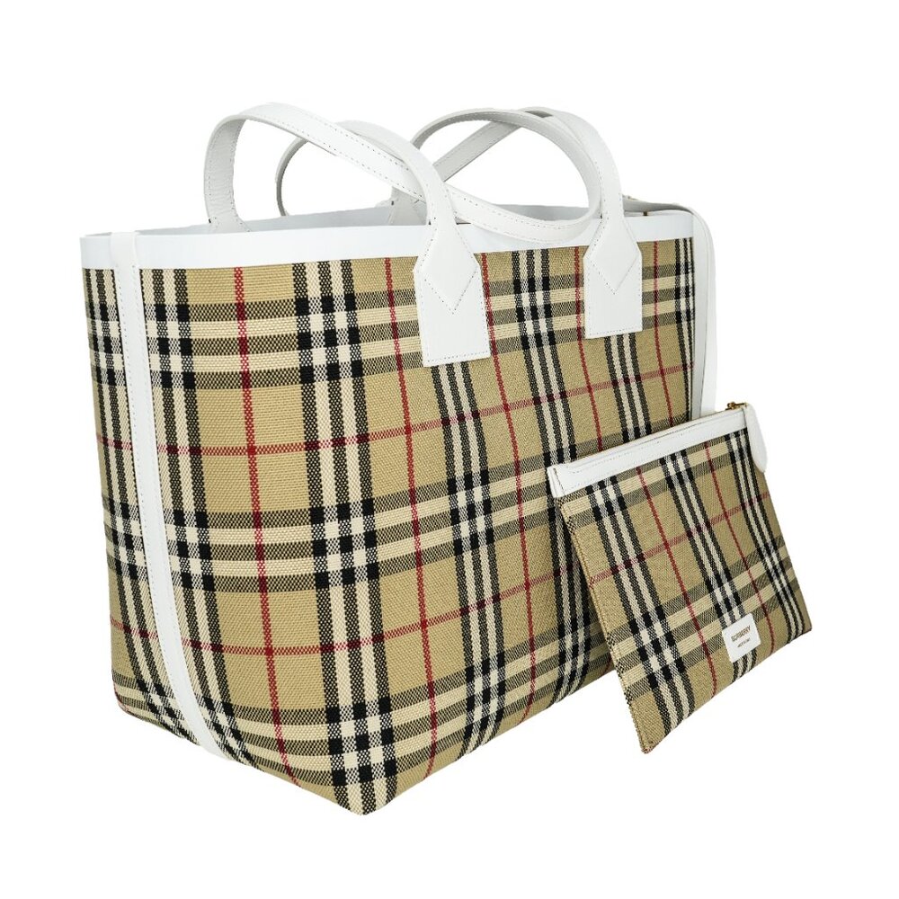 Burberry Medium London House Check Tote Bag With Pouch - Picture 2 of 10